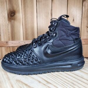 Nike Lunar Force 1 Duckboot Boots Womens 8.5 Black Leather Winter Snow Ankle